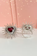 Anillo corazón  rojo