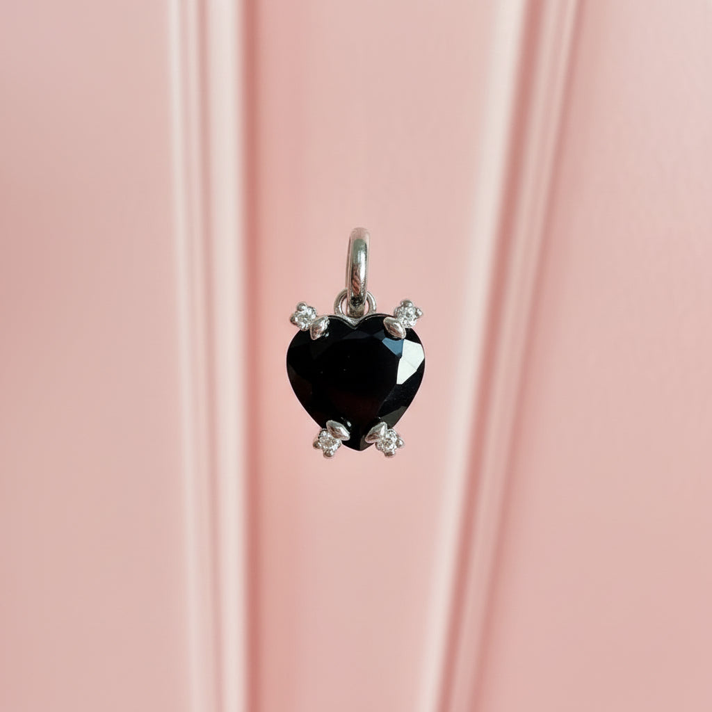 Dije Inspirado OSO Plata 925 , ónix con baño de rodio