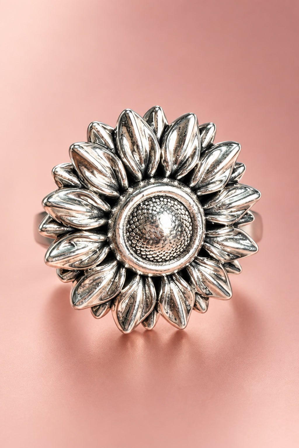 Anillo de girasol electroformado