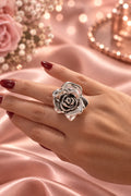 Anillo Electroformado de Rosa Plata 925