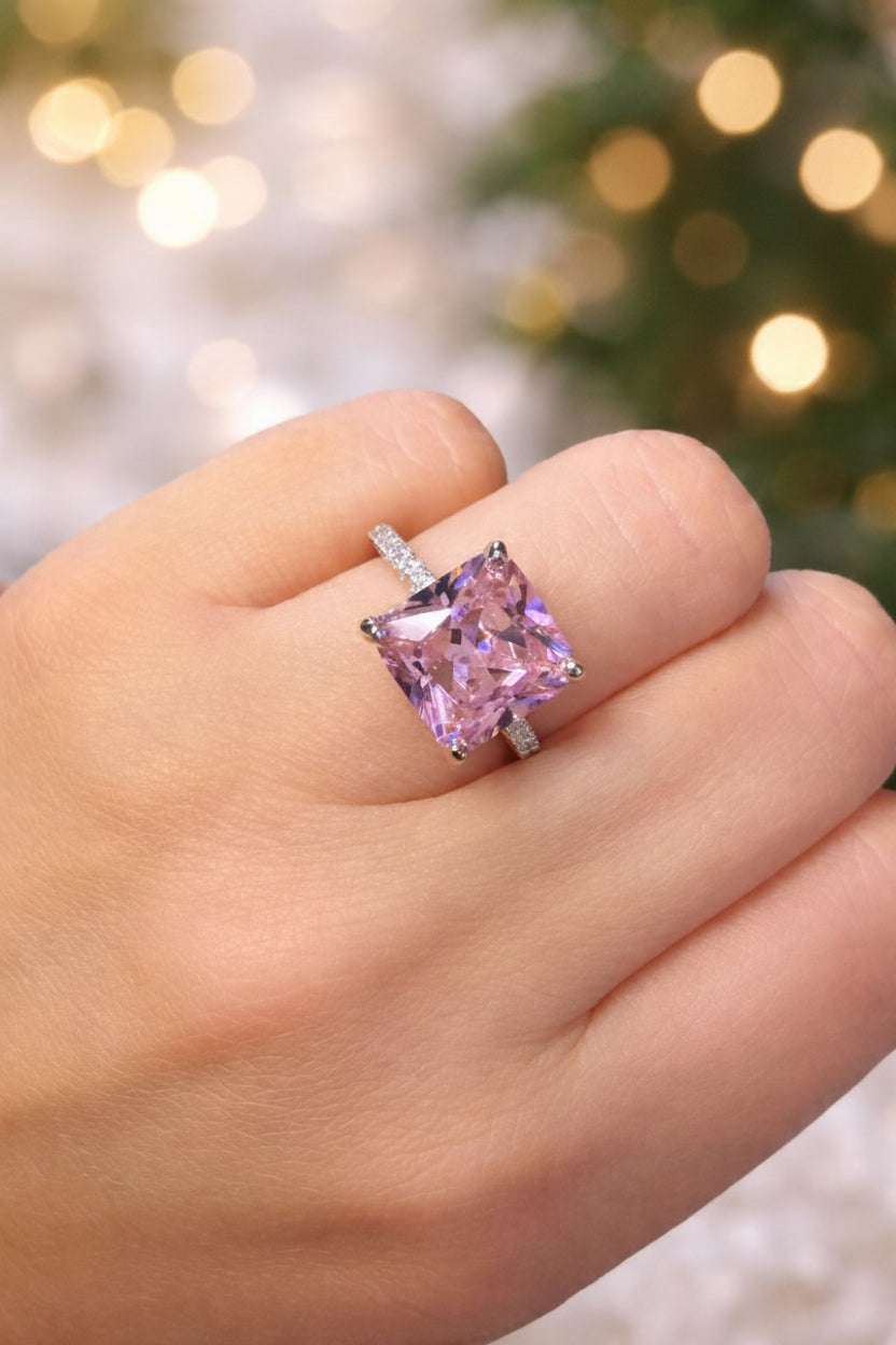 Anillo Rosa con zirconias