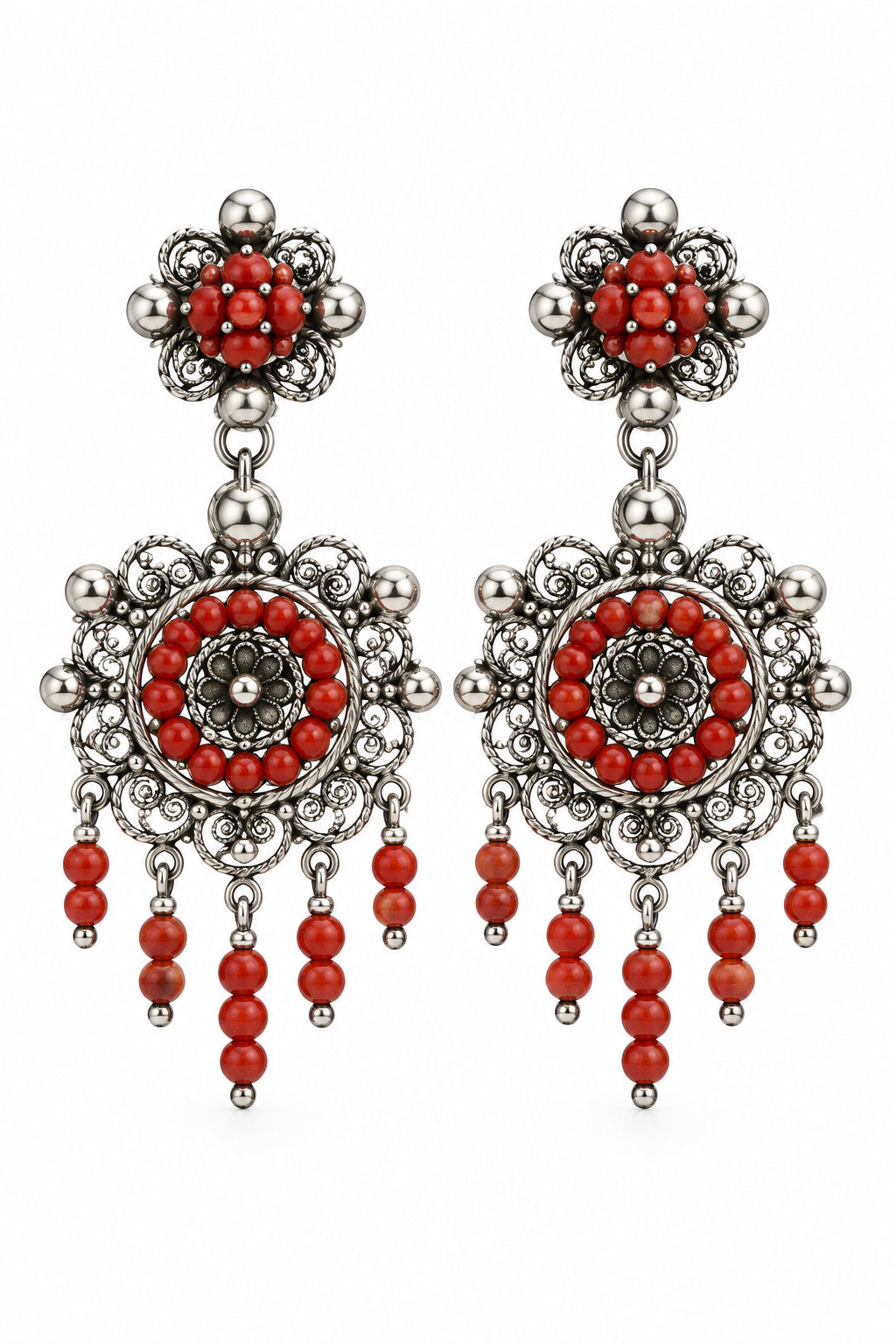Aretes Filigrana Coral
