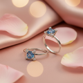 Anillo inspirado OSO Azul con baño de rodio