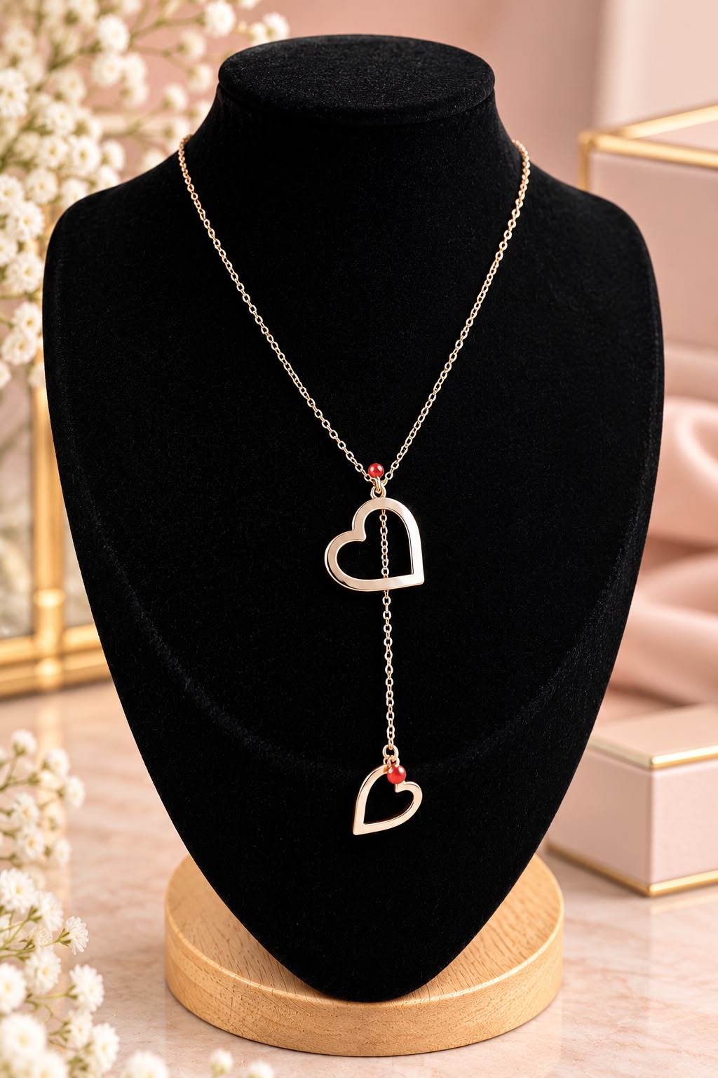 Corbatero doble silueta de corazón  Plata 925