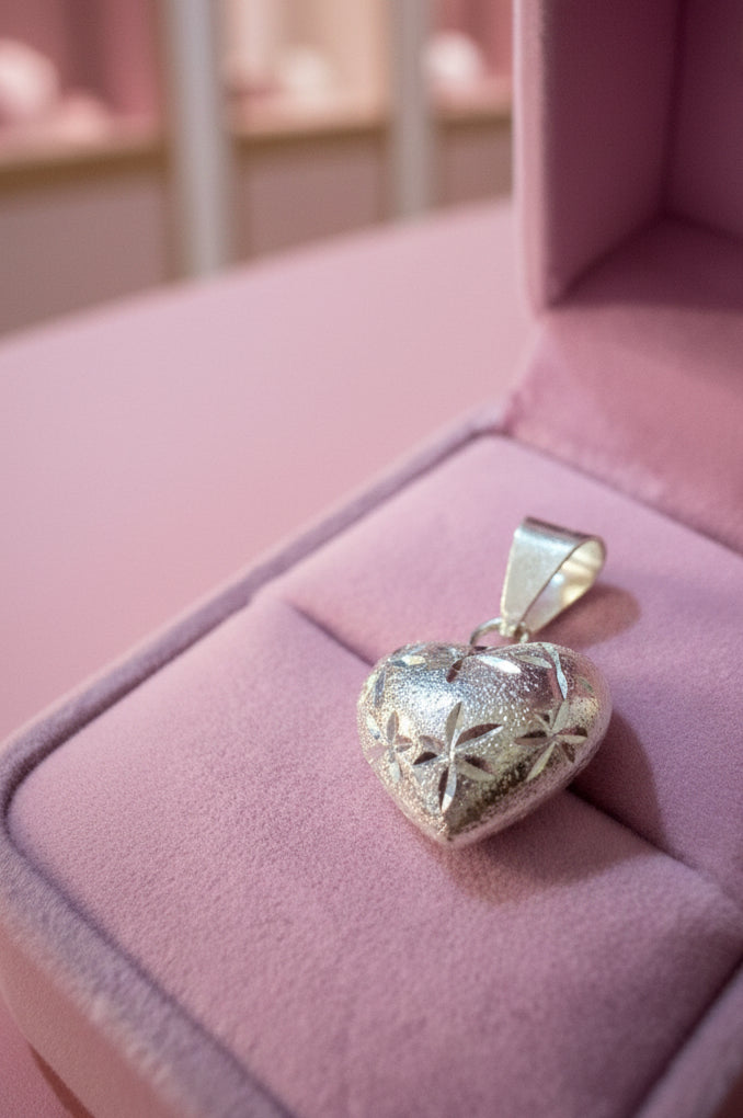 Cadena de Ojillo con llamador de ángeles corazón