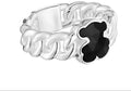 Anillo inspirado. oso  onix facetado con eslabones