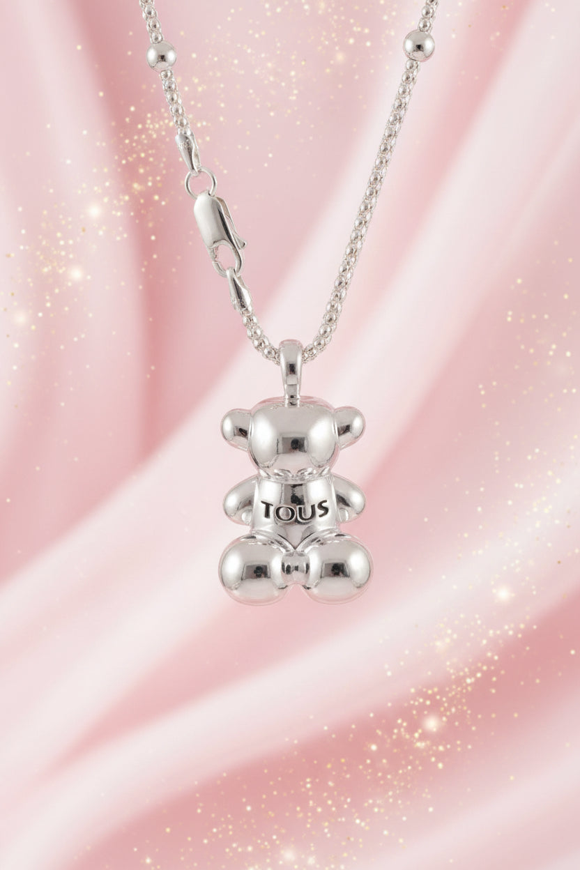 Dije de oso bombeado inspirado OSO plata 925