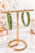 Arracada de piedra natural Peridoto Plata 925 Bañada en Rodio