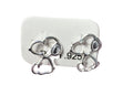 Arete inspirado silueta de Snoopy plata 925